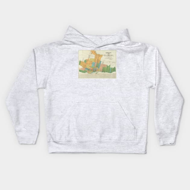 Vintage Map of Montreal (1920) Kids Hoodie by Bravuramedia